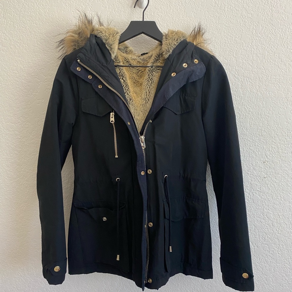 Topshop Fur-Lined Parka Jacket - Like New